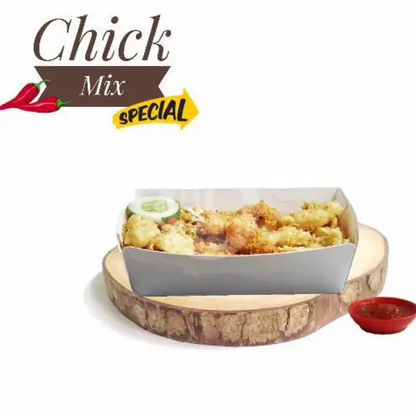 Nasi Chick Mix Special | Resto Mau? (Ayam Geprek, Indomie, Paru, Pisang Keju), Gubeng