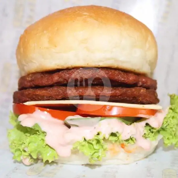 Burger Sapi Double + Keju | May Burger Batam (Ramly Tiban), Bank Mandiri Tiban