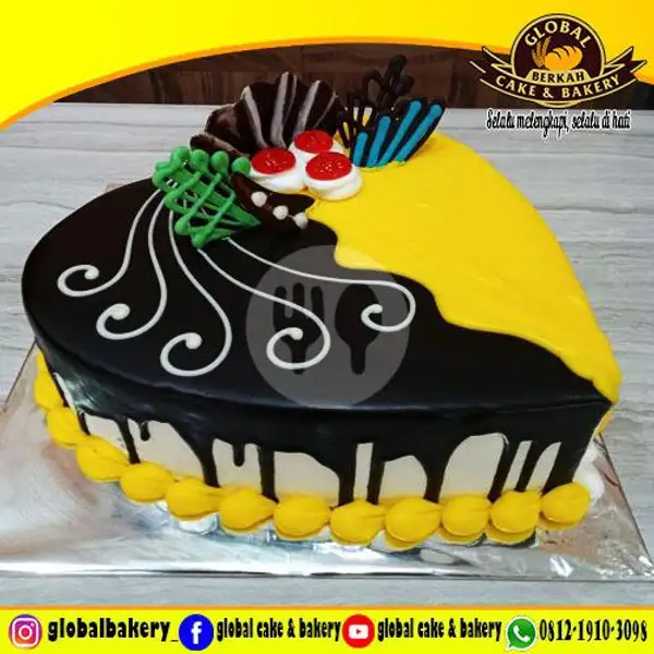 Black Forest Love (BF L  42) UK 18x18 | Global Cake & Bakery,  Jagakarsa