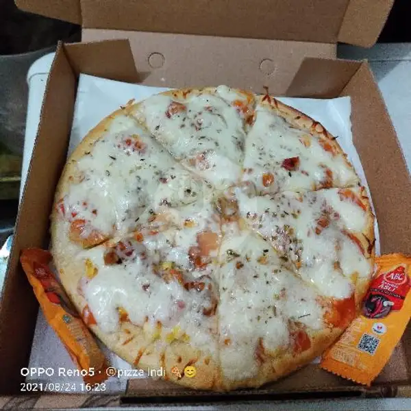 Pizza Ayam Keju Mozarella Medium | Pizza Indi, Temu Putih