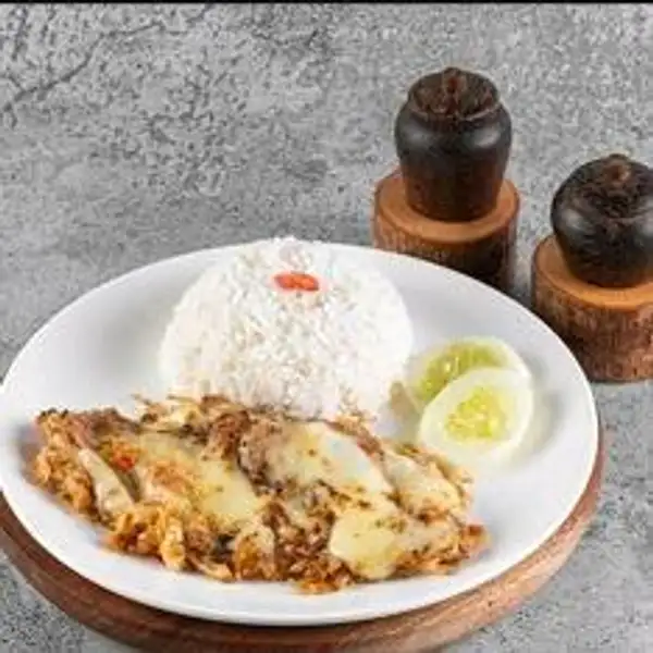 Nasi Ayam Geprek +Full Mozarella | Ayam Geprek Madu Dan Roti Jhon, Gayungan
