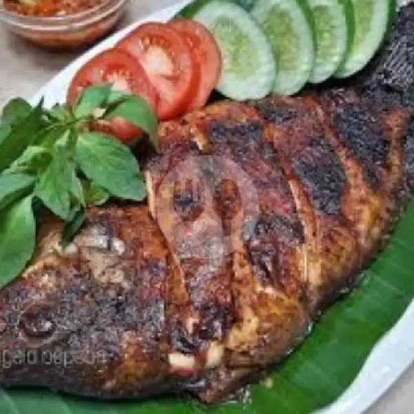 Ikan Nila Bakar+Nasi+Tahu/Tempe+Sambel Dan Lalapan | Pecel Lele Pom Bensin, Imam Bonjol