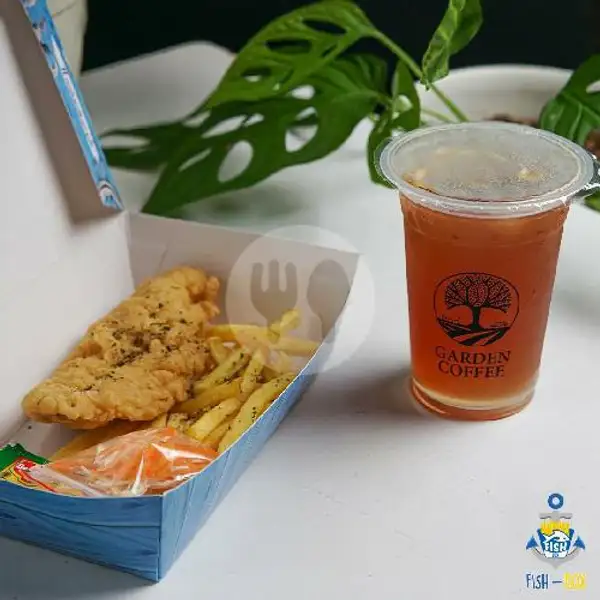 Paket A (Fish And Chips + Ice Lemon Tea) | Fish-Box, ITB