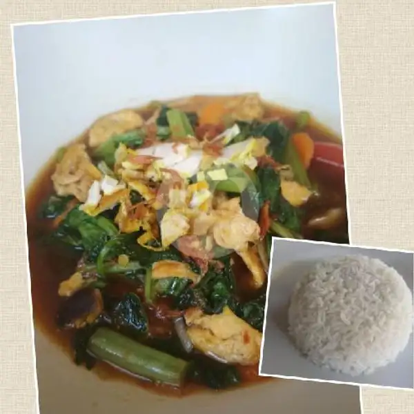 Sayur Ijo(P N R) + Nasi Putih | P&R Warung, Sidakarya