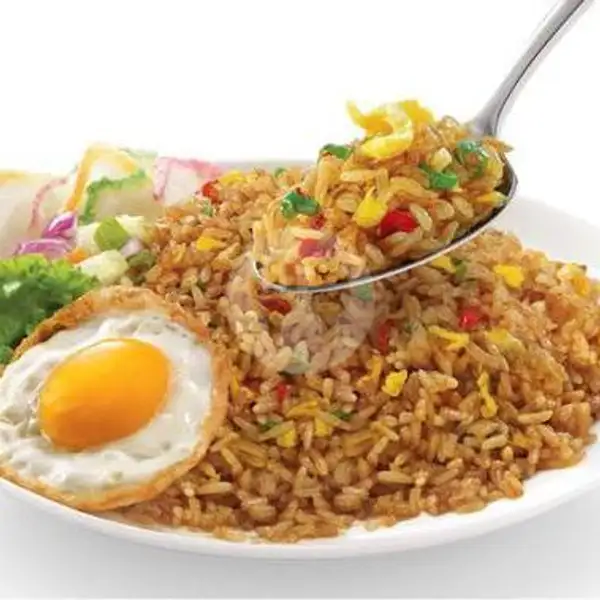 Nasi Goreng + Telur + Es Teh Manis | SambaL LaLap Ayam Geprek Mbak Yanti, Kemuning