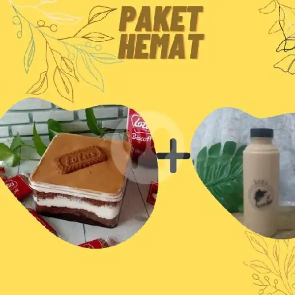Paket Hemat Kopi Aren Latte + Dessert Lotus | Kopi Sosialita & Desert Box