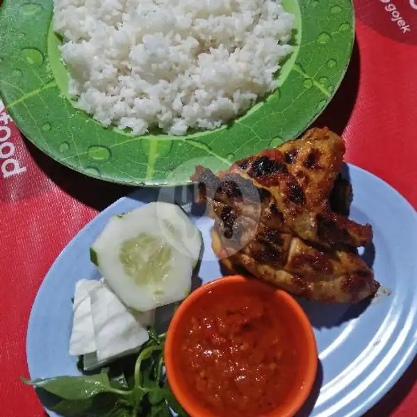 ayam bakar+nasi+teh obeng | Sate Madura Cak Mat & Bebek Goreng Madu Rasa, Sungai Panas