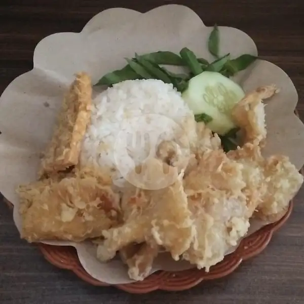 Nasi + Jamur Crispy | Lalapan Cak Midi, Cengger Ayam