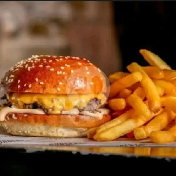 Chiken Burger Mozarella With French Fries | La Petit Burger Dan Pasta, Kec Andir.Kel.garuda