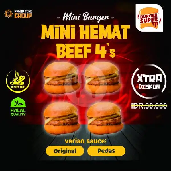 BURGER MINI BEEF 4 Pcs | BURGER SUPER
