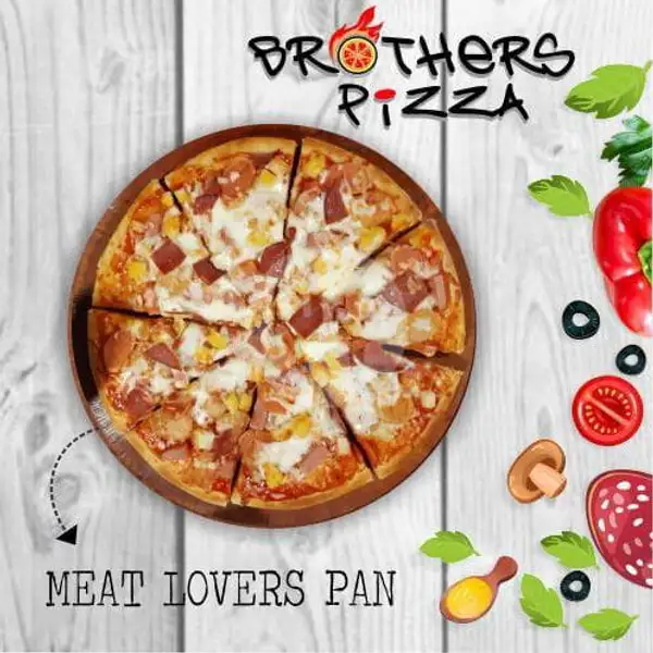 Meat Lovers Pan / Tanpa Pinggiran (L) | Brother's Pizza, Antasari Lampung