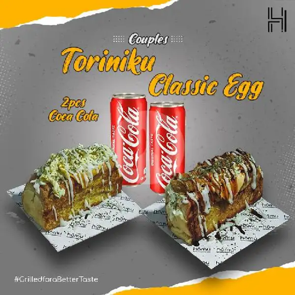 Toriniku + Classic Egg + 2 Coca Cola | Homu Premium Sandwich