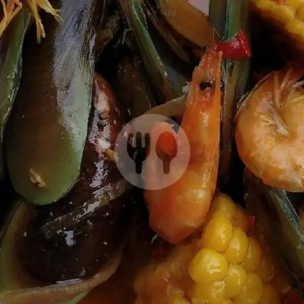 Kerang Ijo Campur Udang Bumbu Balado | Seafood Gabrugan 77, Kp. Kebaharan