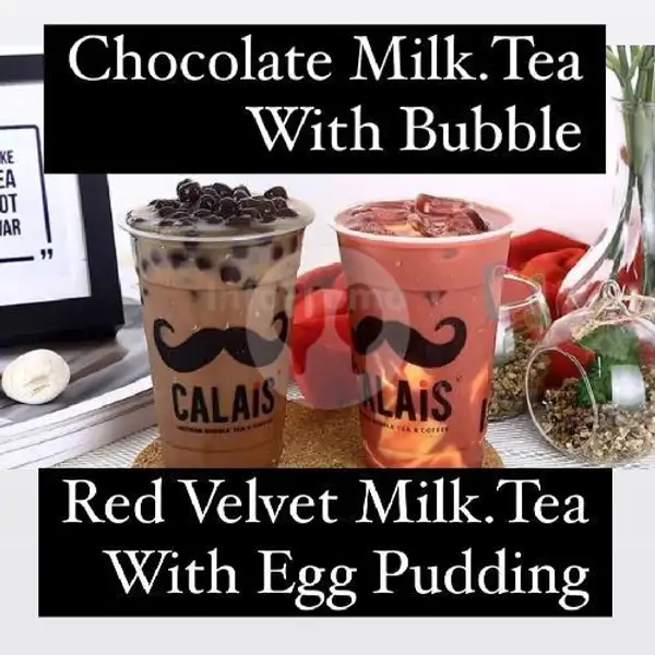 Chocolate MilkTea With Bubble (R) + Red Velvet MilkTea With Egg Pudding (R) | Calais, Ciputra Mall