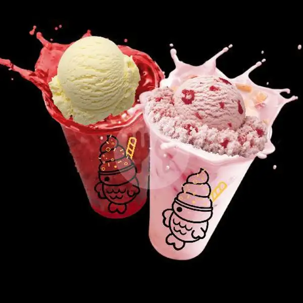 Milk Shake + 1 Scoop Besar Ice Cream | Yummy Yaki (Burger, Kebab, Nasi Ayam, Juice), Sanden