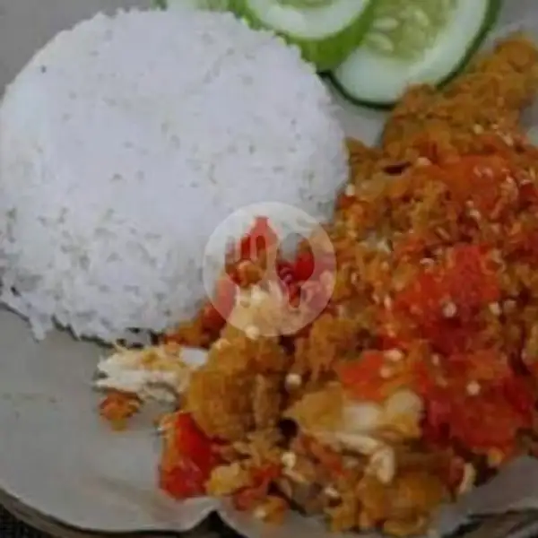 Nasi Ayam Geprek Sambal Lalap Free Es Teh Manis Ori | Ayam Kremes Dan Lele Kremes Khansa, Sekip Jaya