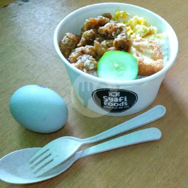 Chiken Rice Bowl Egg Salted Sauce | Syafi Foods, Mayangan