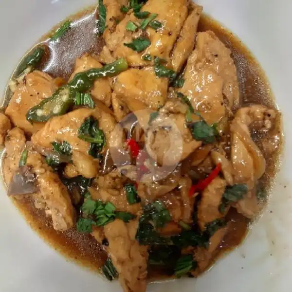 Filet Ayam Lada Hitam + Nasi | Nasi Campur Sinta