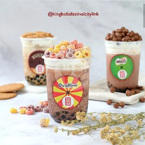 Ovaltine Macchiato With Fruit Loops Topping | King Boba, Festival Citylink