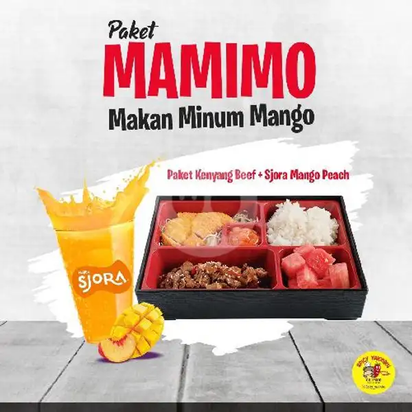 Paket Kenyang Beef + Sjora Mango Peach | Spicy Yakiniku (Rice Bowl), Teuku Umar