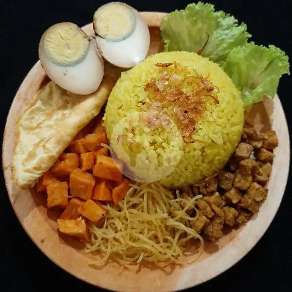 Naskun Kuah Kari Dabel Telor( Telor Bulat + Dadar) | Nasi Kuning Kuah RHM, Cisitu Indah