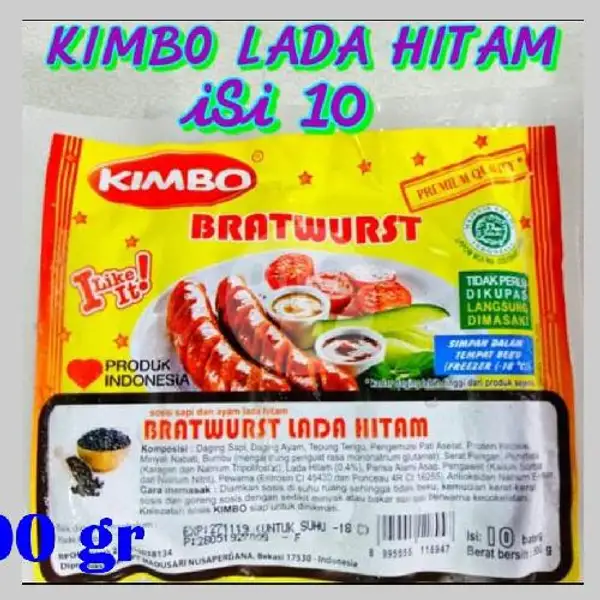 Sosis Lada Hitam Kimbo 500 gr | Nopi Frozen Food