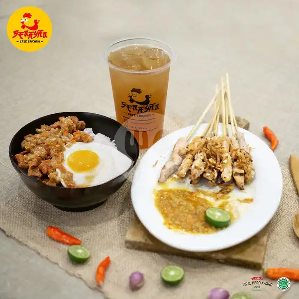 Paket Sate Taichan Daging + Rice Box Taichan Kulit + Es Teh | Sate Taichan Senayan, Kolonel Sugiyono