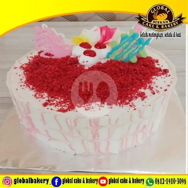 Redvelvet Cake (RC 45) Uk 18x18 | Global Cake & Bakery,  Jagakarsa