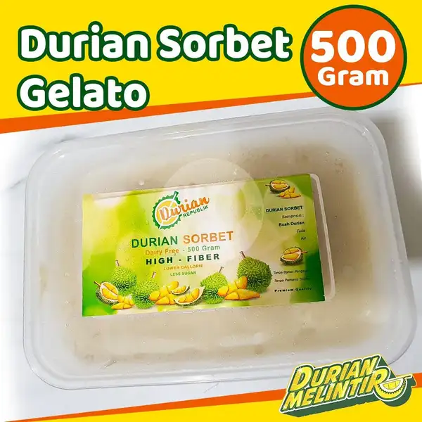 Durian Sorbet 500 Gram | Durian Melintir, Pinang Ranti
