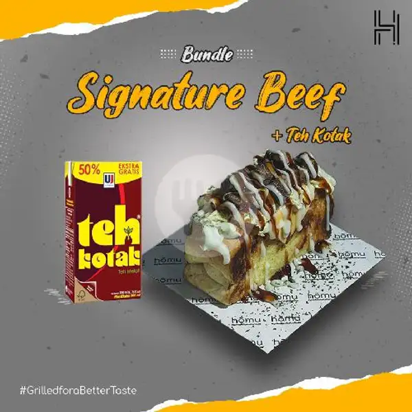 Signature Beef + Teh Kotak | Homu Premium Sandwich