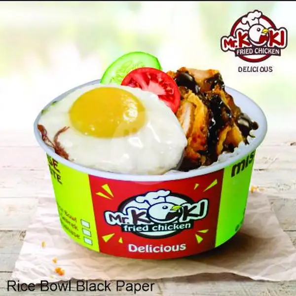 Rice Bowl Black Paper | Mr Koki Fried Chicken, Bukit Kecil