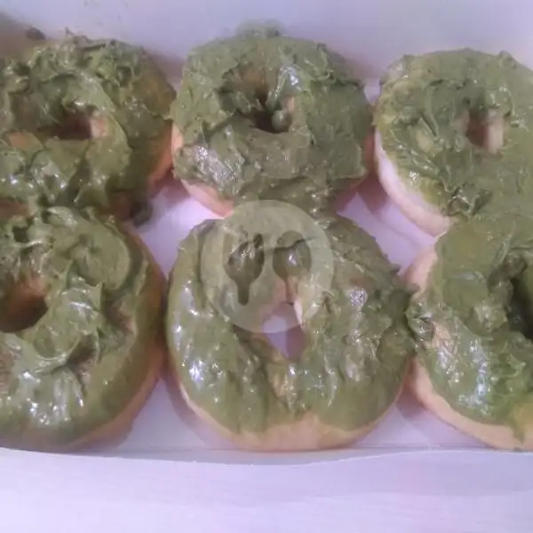 Donat Full Green Tea Crunchy isi 6 Donat Besar | Fresh Donut Gedong Meneng