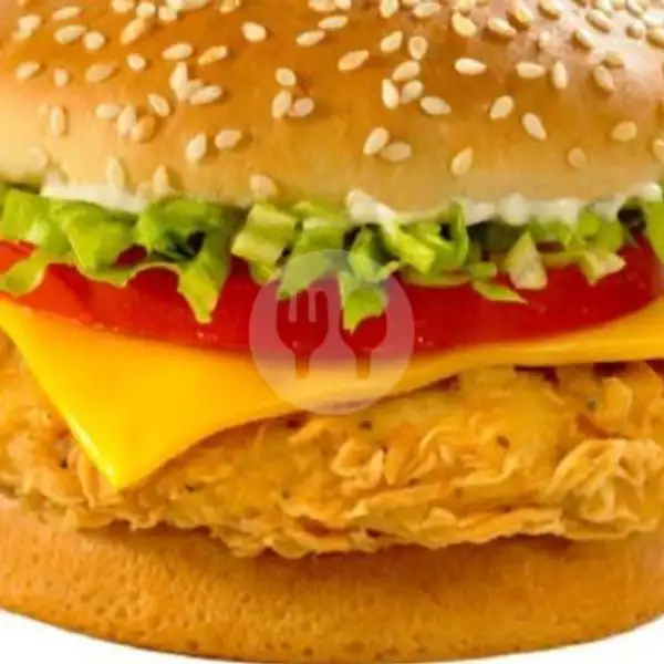 Burger Big Beef Chicken + Cheese | Angkringan Zaid