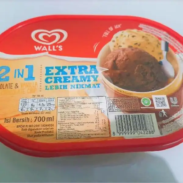 Ice Cream Chocolate Vanilla Walls 700 ml | Nopi Frozen Food