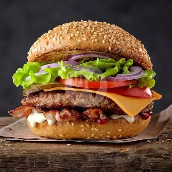 Burger 2 Chicken + Keju | Kebab Emirad Kutabumi, Karet 3