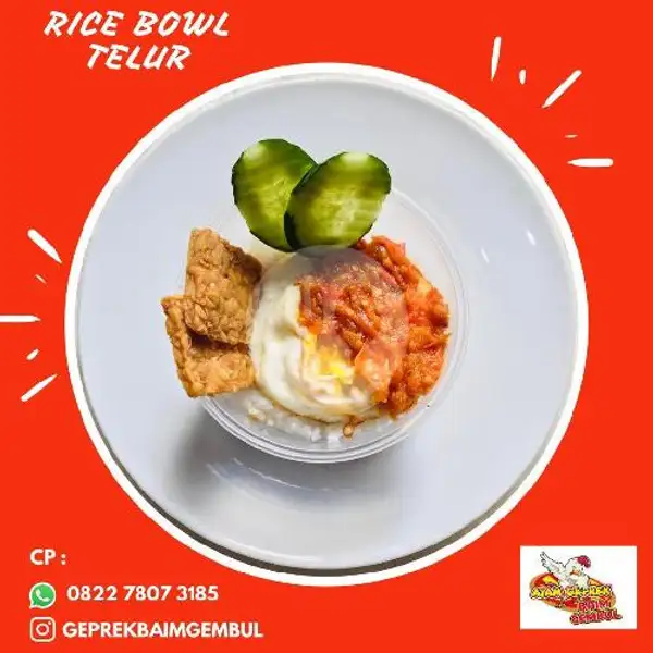 Rice Bowl Telur | Ayam Geprek Baim Gembul, Hanoman