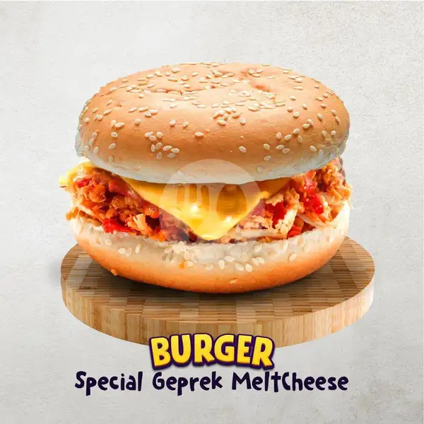 Burger Special Geprek Meltcheese | Chicken Crush, Tendean