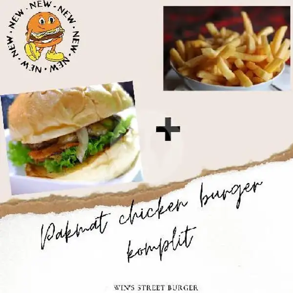 Chicken Cheese Burger  ( Pak Mat) | Burger,Hot dog, Sandwich Win's Street Burger, Denpasar