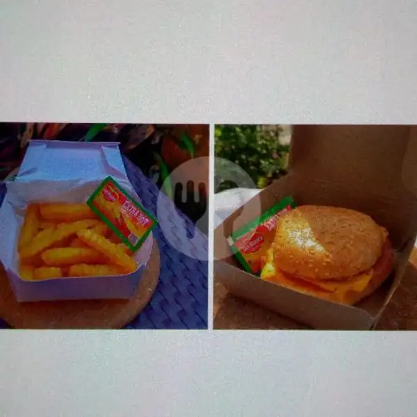 Paket kentang goreng dan Burger smokebeef and chesse | Zuppa Soup Creamy, Pondok Mutiara 4