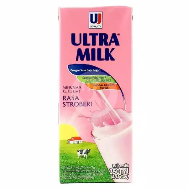Ultra Milk Stroberi 250 Ml | DD Teh Poci, Denpasar