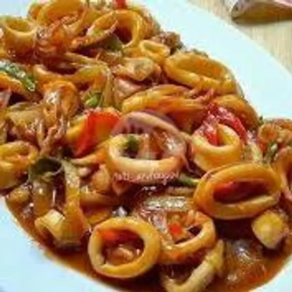 Cumi saus tiram+Nasi | Seafood 48 NaufaL