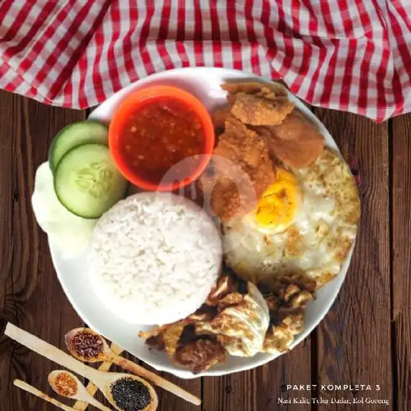 Nasi Kulit Crispy + Telurrr + Kol Goreng | Kulit Emak (Spesial Nasi Kulit Ayam), Sinduadi