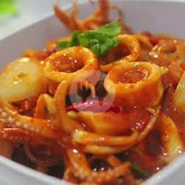 Cumi saus padang+nasi | Seafood 48 NaufaL