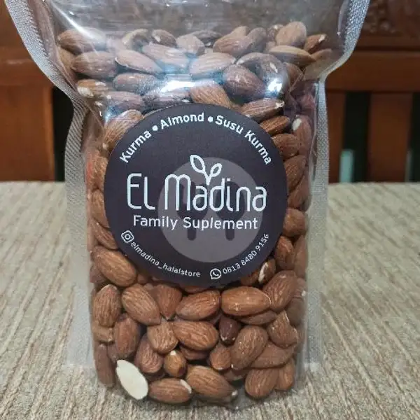 Kacang Almond Panggang Kupas Original  500gr | Susu Kurma Extra Sukur dan Aneka Produk Halal, Cilodong