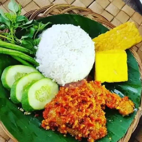 Ayam Penyet Sambal Bawang + Nasi + Es Teh | GEPREK TWINS