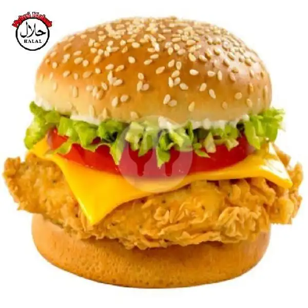 Burger Ayam Crispy+Keju Lembar | Kebab Hylmi
