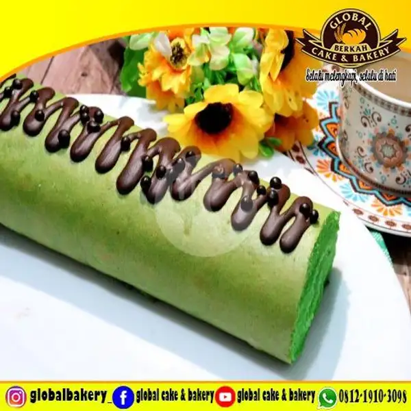 Roll Cake Pandan Coklat | Global Cake & Bakery,  Jagakarsa
