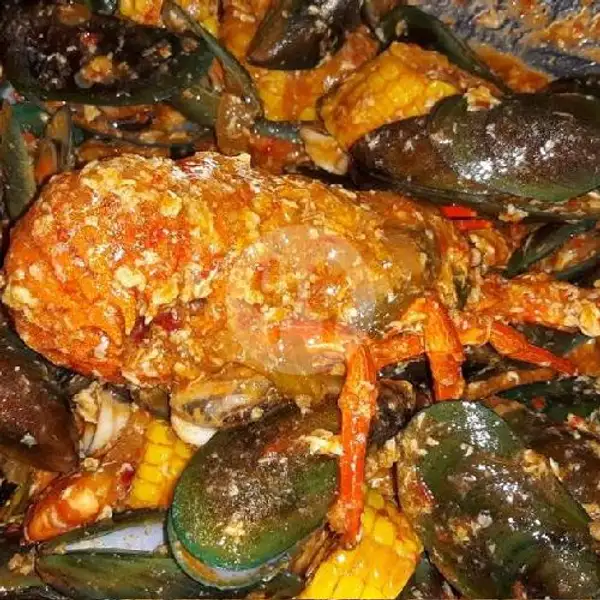 Lobster + Kerang + Udang Saus Padang | Seafood Kedai Om Chan Kerang, Kepiting & Lobster, Mie & Nasi, Jl.Nyai A.Dahlan