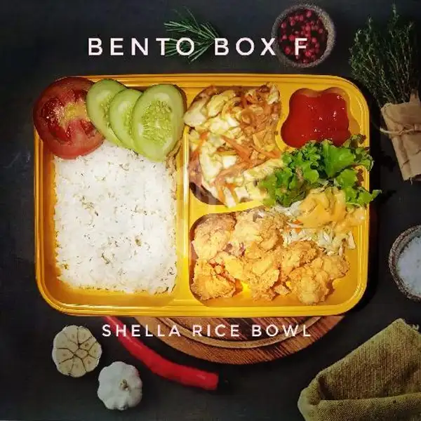 Bento Box F (Chiken Pop Butter+Yasai tame) | Rice Bowl Shela