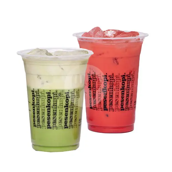 Ice Green Tea + Ice Redvelvet | Pesenkopi X Pesenmie, Gresik